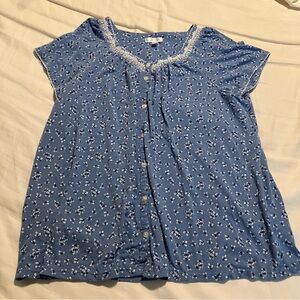 Secret Treasures Blue Floral Top